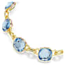 Collier Tennis Chroma, Taille coussin, Multicolore, Placage de ton or - Swarovski, 5692482