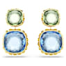 Chroma drop earrings, Cushion cut, Multicolored, Gold-tone plated - Swarovski, 5692492