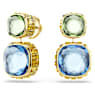 Chroma ต่างหูทรงหยดน้ำ, เจียระไนทรง Cushion, หลากสี, เคลือบโทนสีทอง - Swarovski, 5692492