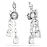 Pendants d'oreilles Matrix, Tailles variées, Blanches, Métal rhodié - Swarovski, 5692515
