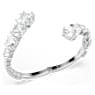 Matrix bangle, Mixed cuts, White, Rhodium plated - Swarovski, 5692519