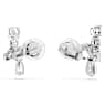 Matrix clip earrings, Mixed cuts, White, Rhodium plated - Swarovski, 5692523