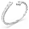Matrix cuff, Mixed cuts, White, Rhodium plated - Swarovski, 5692527