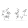 Idyllia clip earrings, Mixed cuts, Snowflake, White, Rhodium plated - Swarovski, 5692641