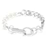Dextera bracelet, Crystal pearl, Mixed links, White, Rhodium plated - Swarovski, 5692743