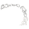 Dextera bracelet, Crystal pearl, Mixed links, White, Rhodium plated - Swarovski, 5692743