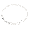 Dextera necklace, Crystal pearl, Mixed links, White, Rhodium plated - Swarovski, 5692744