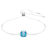 Birthstone bracelet, Square cut, December, Blue, Rhodium plated - Swarovski, 5692880