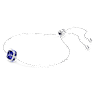 Birthstone bracelet, Square cut, September, Blue, Rhodium plated - Swarovski, 5692881