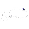Birthstone bracelet, Square cut, September, Blue, Rhodium plated - Swarovski, 5692881