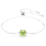 Birthstone bracelet, Square cut, August, Green, Rhodium plated - Swarovski, 5692882