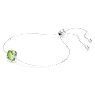 Birthstone bracelet, Square cut, August, Green, Rhodium plated - Swarovski, 5692882