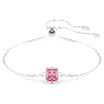 Birthstone Bileklik, Kare kesim, Ekim, Pembe, Rodyum kaplama - Swarovski, 5692883