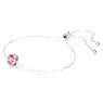 Birthstone bracelet, Square cut, October, Pink, Rhodium plated - Swarovski, 5692883