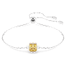 Birthstone bracelet, Square cut, November, Yellow, Rhodium plated - Swarovski, 5692884
