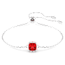 Birthstone bracelet, Square cut, July, Red, Rhodium plated - Swarovski, 5692885