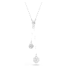 Dextera Y pendant, Round cut, Sphere and cube, White, Rhodium plated - Swarovski, 5693207