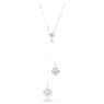 Dextera Y 字形鏈墜, 圓形切割, 球體和方塊, 白色, 鍍白金色 - Swarovski, 5693207