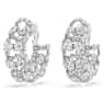 Constella 夾式耳環, 圓形切割, 白色, 鍍白金色 - Swarovski, 5693404