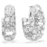 Constella 夾式耳環, 圓形切割, 白色, 鍍白金色 - Swarovski, 5693404