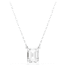 Stilla pendant, Octagon cut, White, Rhodium plated - Swarovski, 5693405