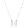 Stilla pendant, Octagon cut, White, Rhodium plated - Swarovski, 5693405