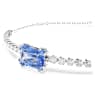 Matrix Tennis bracelet, Mixed cuts, Blue, Rhodium plated - Swarovski, 5693412