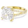 Stilla cocktail ring, Square cut, Pavé, White, Gold-tone plated - Swarovski, 5693501