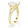 Stilla cocktail ring, Square cut, Pavé, White, Gold-tone plated - Swarovski, 5693501