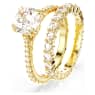 Stilla ring, Set (2), Round cut, White, Gold-tone plated - Swarovski, 5693509