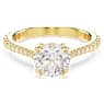 Stilla ring, Set (2), Round cut, White, Gold-tone plated - Swarovski, 5693510