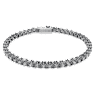 Matrix Tennis bracelet, Round cut, Gray, Ruthenium plated - Swarovski, 5693927
