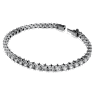 Matrix Tennis bracelet, Round cut, Gray, Ruthenium plated - Swarovski, 5693927