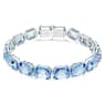Millenia 手鏈, 八角形切割，漸層色彩, 藍色, 鍍白金色 - Swarovski, 5694135