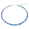 Millenia Tennis necklace, Octagon cut, Color gradient, Blue, Rhodium plated - Swarovski, 5694136