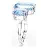 Millenia open ring, Octagon cut, Blue, Rhodium plated - Swarovski, 5694139