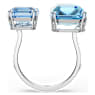 Millenia open ring, Octagon cut, Blue, Rhodium plated - Swarovski, 5694139