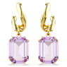 Millenia drop earrings, Octagon cut, Purple, Gold-tone plated - Swarovski, 5694784