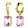 Millenia drop earrings, Octagon cut, Purple, Gold-tone plated - Swarovski, 5694784