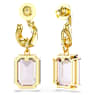 Millenia drop earrings, Octagon cut, Purple, Gold-tone plated - Swarovski, 5694784