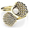 Bague Idyllia, Perle de cristal, Coquillage, Blanche, Placage de ton or - Swarovski, 5694972