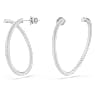 Dextera hoop earrings, Round cut, White, Rhodium plated - Swarovski, 5695939