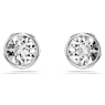 Imber stud earrings, Round cut, White, Rhodium plated - Swarovski, 5696073