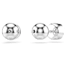 Imber stud earrings, Round cut, White, Rhodium plated - Swarovski, 5696073