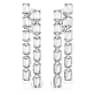 Millenia clip earrings, Octagon cut, Long, White, Rhodium plated - Swarovski, 5696320