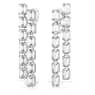 Millenia clip earrings, Octagon cut, Long, White, Rhodium plated - Swarovski, 5696320