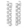 Millenia clip earrings, Octagon cut, Long, White, Rhodium plated - Swarovski, 5696320