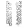 Millenia clip earrings, Octagon cut, Long, White, Rhodium plated - Swarovski, 5696320