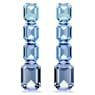 Millenia drop earrings, Octagon cut, Color gradient, Blue, Rhodium plated - Swarovski, 5696516