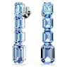 Millenia drop earrings, Octagon cut, Color gradient, Blue, Rhodium plated - Swarovski, 5696516